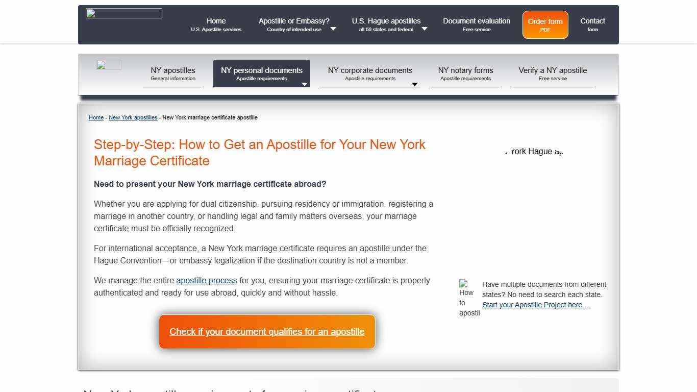 Apostille for New York Marriage Certificate – Step-by-Step